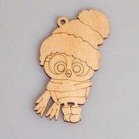 Фигурка-подвес плоская из фанеры "Совенок на прогулке"